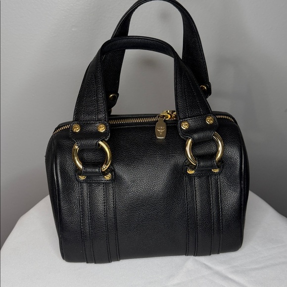 MCM mini Boston bag black with gold studded hardware. Comes with COA - Picture 3 of 7